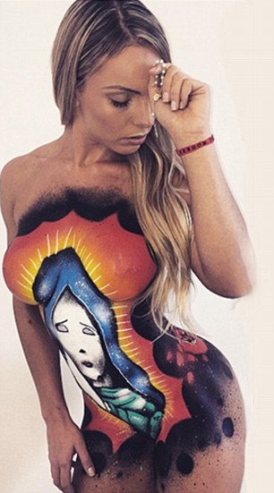 Indianara Carvalho, Miss BumBum sparks fury by painting Virgin Mary over her naked body at Easter